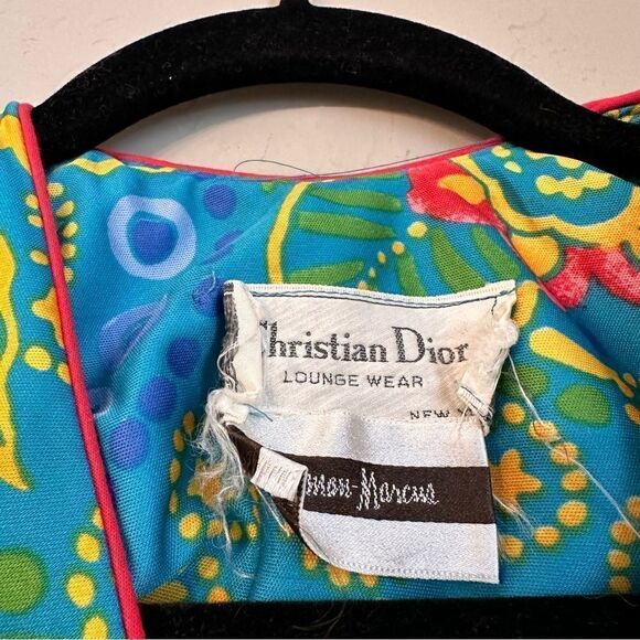 Christian Dior Lougewear | Vintage floral maxi Kaftan Mrs. Roper party moo moo - Picture 5 of 9